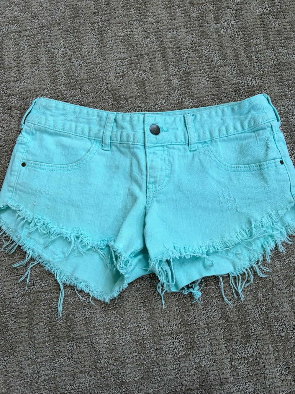 Billabong Women's light blue cutoff denim shorts size 5